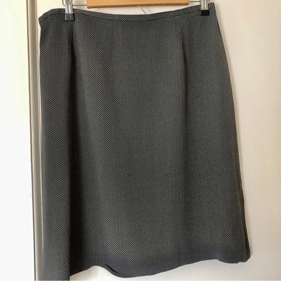 Vintage 90s A-Line Skirt Black w/ White Pin Dot Pattern JH Collectibles size 16 - Picture 9 of 16